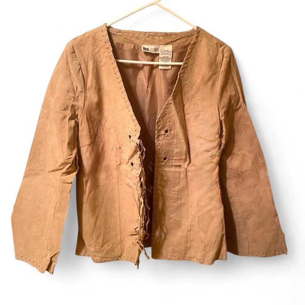 M Faded Glory Vintage Tan Suede Leather Jacket